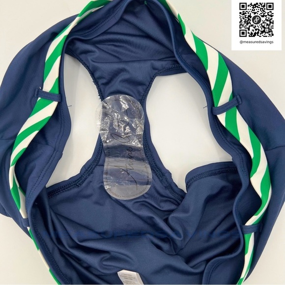 Size Large NWT Navy and Kelly Green Belted Bikini Bottoms by Anne Cole Signature - Picture 8 of 8